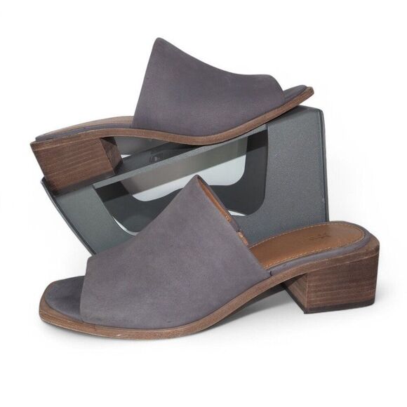 FRYE Lucia Slip-on Block Heel Mule Sandals Blueish-Grey 3474781-JEA Women's 7.5M - Picture 1 of 10